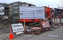 Land Use sign at proposed Ballard Condominium site