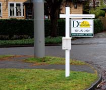 Real Estate Yard Arm Sign for Realtor in Greenlake, Seattle, WA