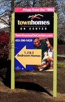 Double sided site sign for Duplex Housing Development in Everett, WA