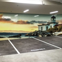 9’ x 35’ full color printed wall mural installed on concrete in West Seattle Washington