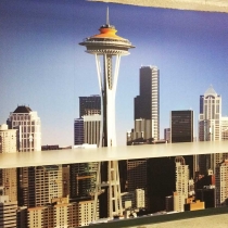 Full color printed wall mural installed in Seattle Washington