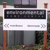 Dibond directional site sign with 4x4 pressure treated posts in Seattle Washington