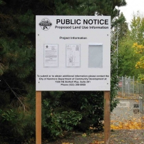 MDO land use sign in Kenmore Washington