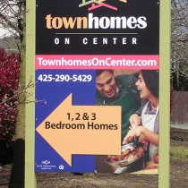 Double sided directional site sign in Everett Washington