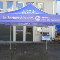 Canopy / tent with water proof fabric and digital print graphics in Seattle Washington