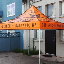 Custom Canopy / tent with water proof fabric and digital print graphics in Seattle Washington