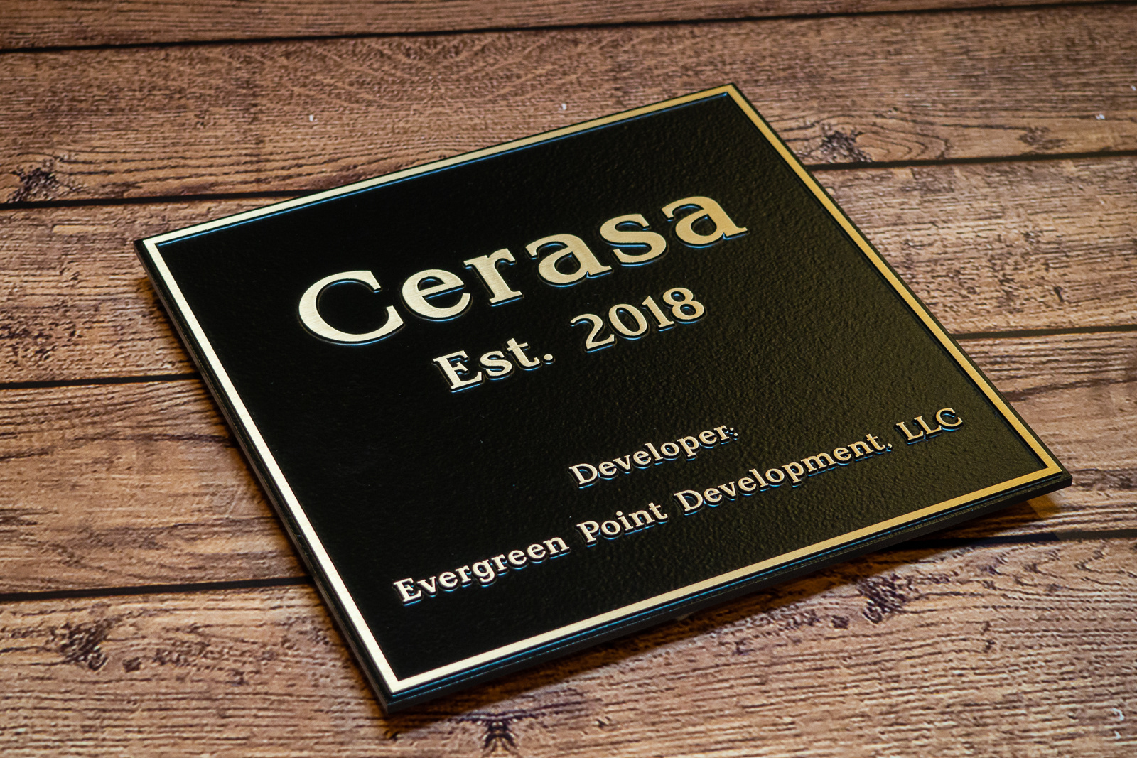 Cast Bronze Plaque with Black Background by Studio 3 Signs.